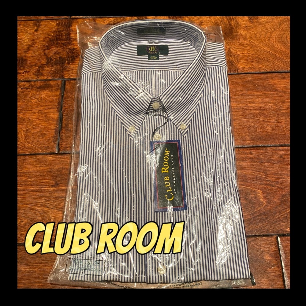 🎉NWT🎉Club Room blue and white stripe dress shirt